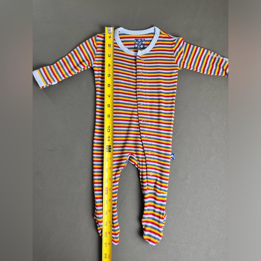 KicKee Pants Baby Boys' Print Footie, Circus Stripe Size 0-3 Months - Picture 7 of 9